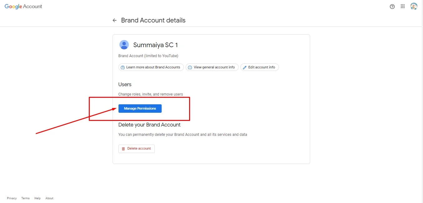 Move to  Studio Channel Permissions for Brand Accounts