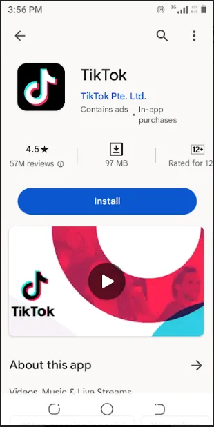 TikTok App - Step 1 