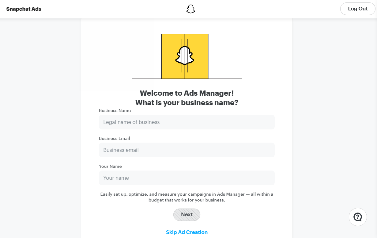 Register for a Business Snapchat - Step 4