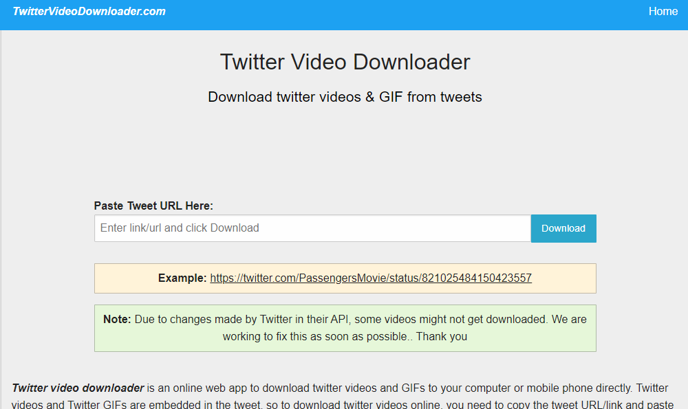 Twitter 2024 online downloader