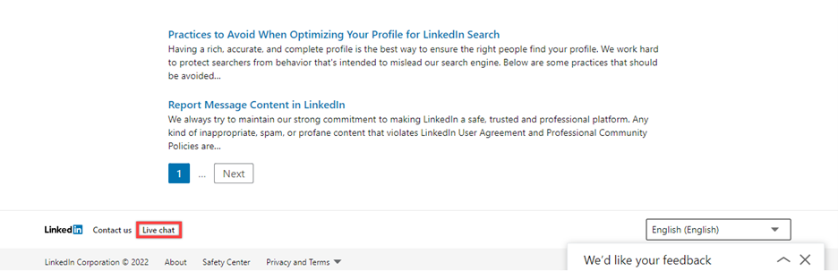 A snapshot of LinkedIn