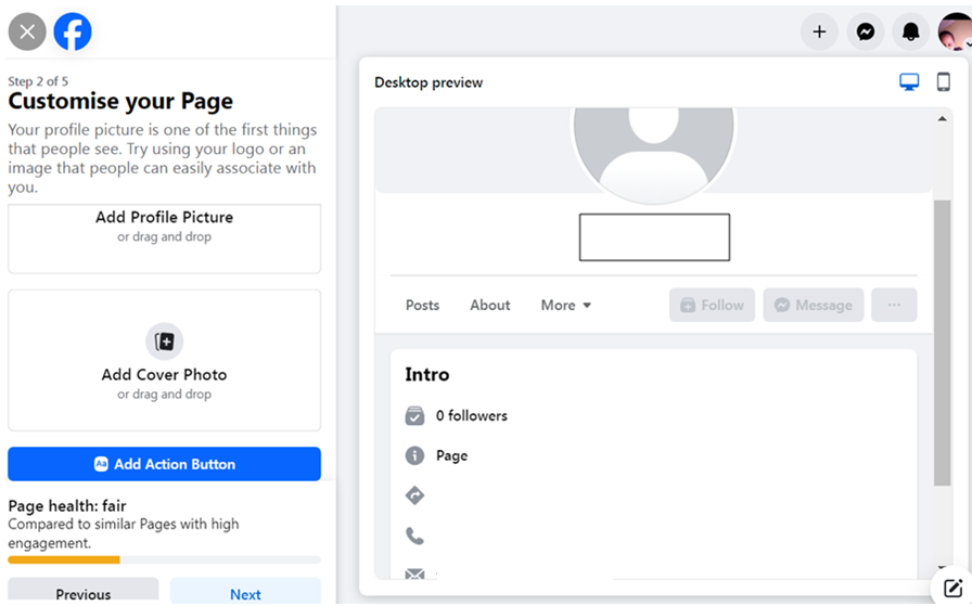 A snapshot of customize your page