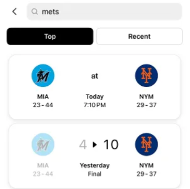 Threads MLB score